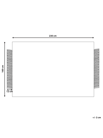 Beliani Kurzflor ATLANTI in Schwarz/Weiß - (W) 160 x (H) 1 x (L) 230 cm