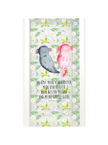 Mr. & Mrs. Panda Windlicht Axolotl Freundin mit Spruch in Transparent
