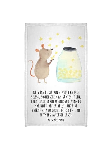 Mr. & Mrs. Panda Handtuch Maus Sterne mit Spruch in Weiß