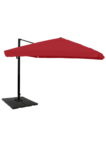 MCW Gastronomie-Ampelschirm A96, Flap, bordeaux mit Ständer