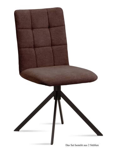 58 aufm Kessel ESSZIMMERSTUHL (2er-Set) Drucy 47x91x60 Schwarz/Braun