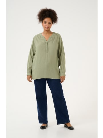 KAFFE curve Langarm-Bluse KCmille in Oil Green