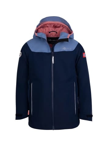 Trollkids Mädchen Regenjacke "Bergen" in Marine/Staub-Blau/Antikrosa