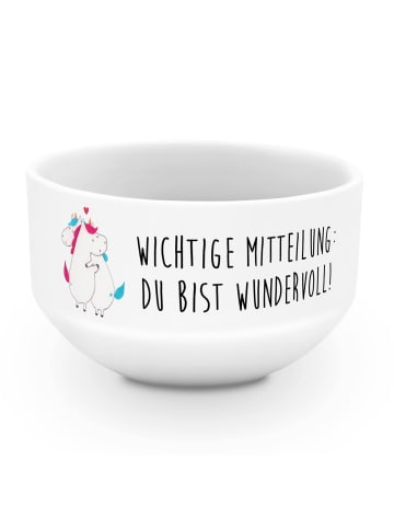 Mr. & Mrs. Panda Schälchen Einhorn Mitteilung mit Spruch in Weiß