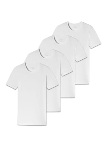 Schiesser T-Shirt 4er Pack in Weiß