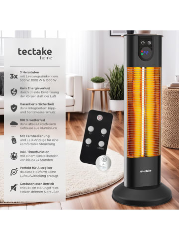 tectake Infrarotheizstrahler Solaris Terra 29 x 29 x 76,5 cm, schwarz