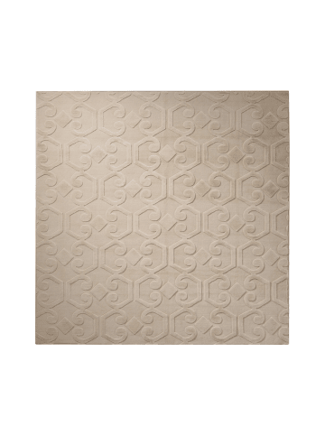 Beliani Kurzflor GANNETT in Beige - (W) 160 x (L) 160 cm