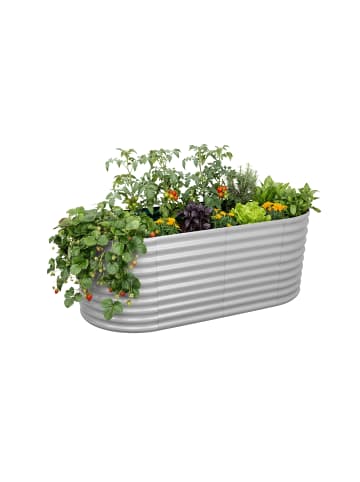 relaxdays Hochbeet in Hellgrau - (B)160 x (H)80 x (T)80 cm