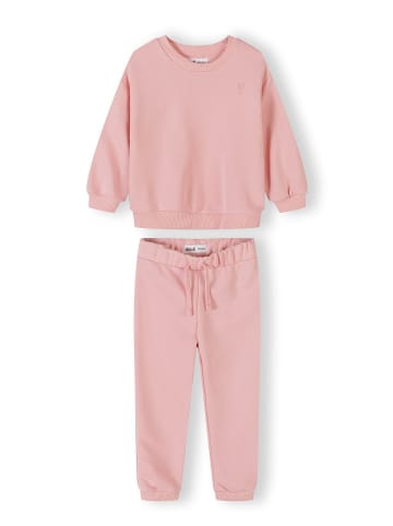 Minoti 2-tlg Langarmshirt & Hose NOSFLEECE102 in graumeliert