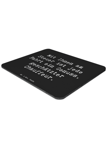 Mr. & Mrs. Panda Mousepad Spruch Chauffeur Genussfahrt mit Spruch in Schwarz