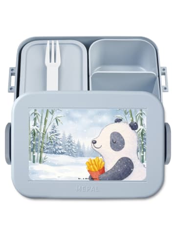Mr. & Mrs. Panda Lunchbox Panda Winter Pommes Design ohne Spruch in Blau Pastell