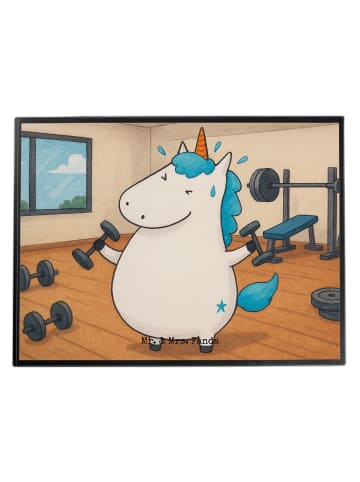Mr. & Mrs. Panda Schreibunterlage Einhorn Fitness Design ohne Sp... in Weiß
