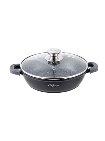 COFI 1453 Kochtopf Servierpfanne 36cm mit Deckel in Schwarz