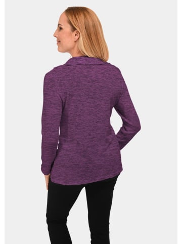 GOLDNER Flauschiges Troyer- Shirt in pflaume / melange