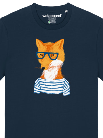 wat? Apparel T-Shirt Fuchs in Dunkelblau