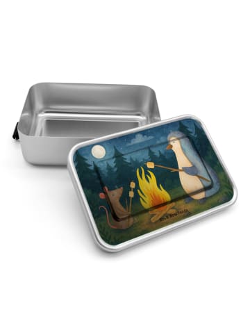 Mr. & Mrs. Panda Lunchdose Pinguin Lagerfeuer Design ohne Spruch in Weiß