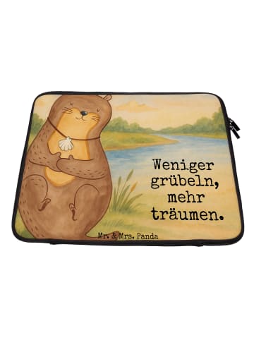 Mr. & Mrs. Panda Laptophülle Otter Muschel Design mit Spruch in Weiß