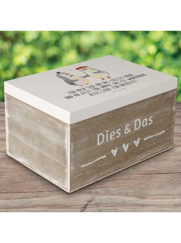 Mr. & Mrs. Panda Aufbewahrungsbox Hochzeit Pinguin mit Spruch in Weiß