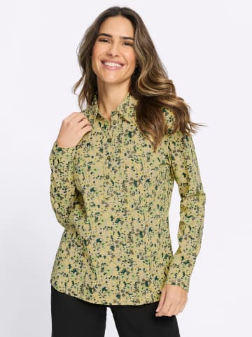 Sieh an! Poloshirt in elfenbein-zitrone-bedruckt