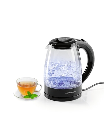Gourmet Maxx Glas-Wasserkocher 1,8l 1800W schwarz  Transparent