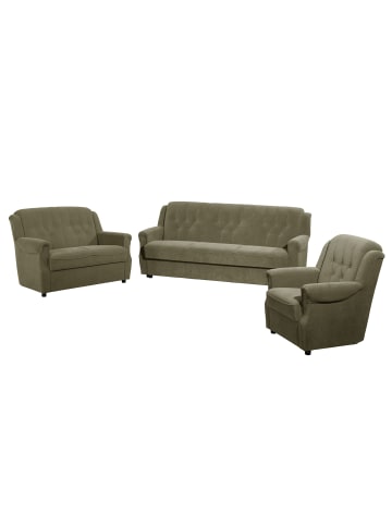 58 aufm Kessel SOFAGARNITUR 3-2-2 Kaylyn Flockstoff grün