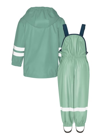 Playshoes Regen-Set Latzhose Basic in grün