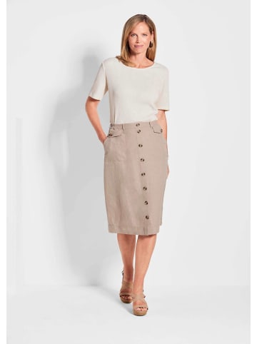 GOLDNER Brauner Damen-Cargo-Rock mit Taschen in stein