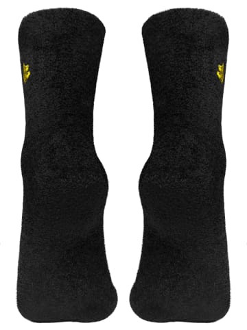 normani 2 Paar Kuschelsocken mit Stickerei in Schwarz