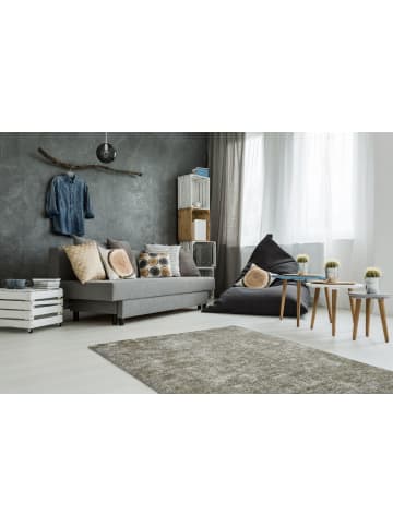 Kurzflor Teppich Erika 110 in Silber Oliv