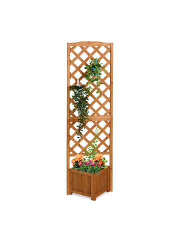 relaxdays Pflanzkasten-Rankgitter in Hellbraun - (B)55 x (H)180 x (T)51 cm