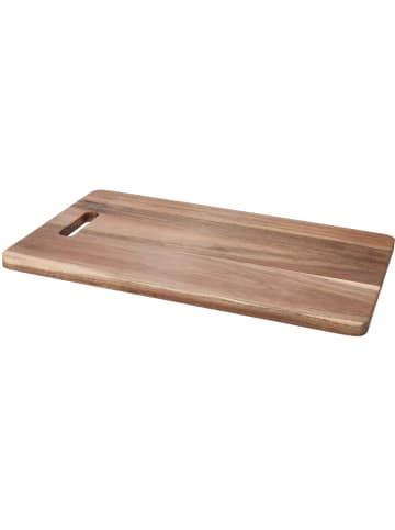 Excellent Houseware Schneidebrett Holz Aktion WOOD in Braun, 40 x 25 x 1 cm