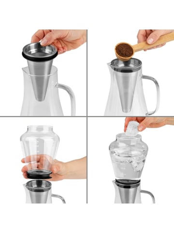 BEEM Kaffeebereiter Glas Cold-Drip 500ml Silber