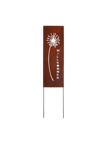 UNUS Gartenschild Rost Pusteblume in Braun