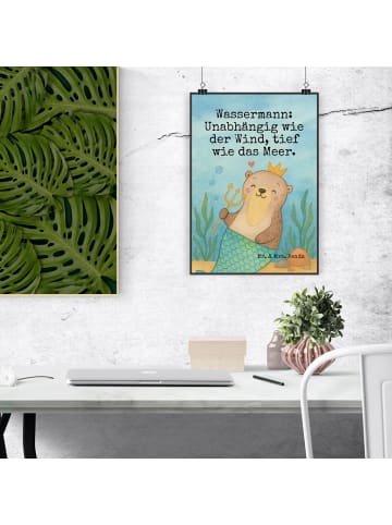 Mr. & Mrs. Panda Posterdruck Wassermann Astrologie Design mit Sp... in Weiß