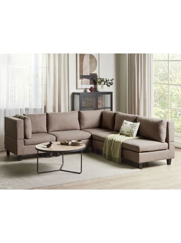 Beliani 5-tlg Modulsofa UNSTAD in Braun/Schwarz