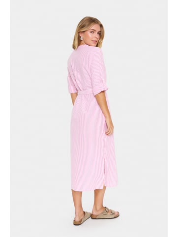 SAINT TROPEZ Kleid HaddaSZ Gerade Passform in Fandango Pink White Stripe
