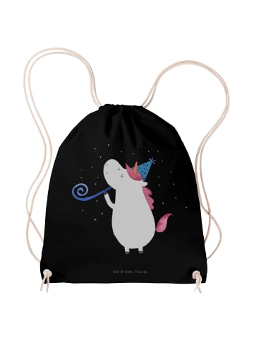 Mr. & Mrs. Panda Jutebeutel Einhorn Party ohne Spruch in Schwarz