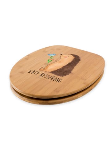 Mr. & Mrs. Panda Toilettendeckel Igel Blumen mit Spruch in Braun