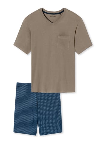 Schiesser Pyjama Comfort Essentials in braungrau
