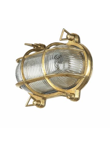 Licht-Erlebnisse Außen Wandlampe (B)18 x (H)10 cm in Messing