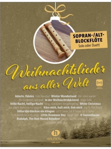 Musikverlag Holzschuh Buch - Weihnachtslieder aus aller Welt - Sopran-/Altblockflöte