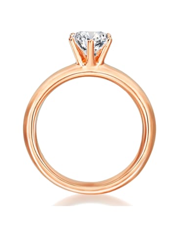 Trilani Ring aus Sterling Silber mit Zirkonia in roségold