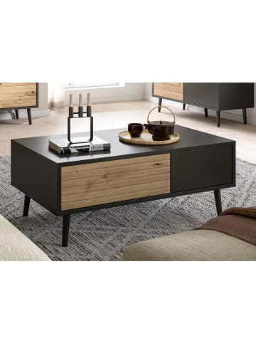 home24 home24 Couchtisch in Schwarz & Artisan Eiche Dekor in Eiche / Schwarz