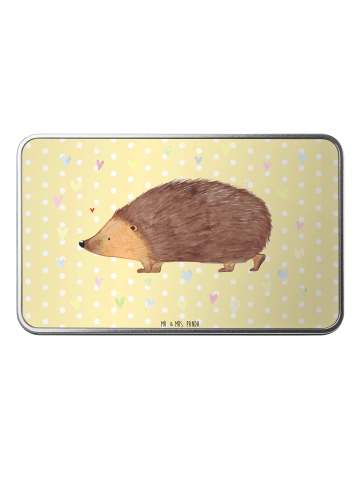 Mr. & Mrs. Panda Metalldose Igel Herzen ohne Spruch in Gelb Pastell