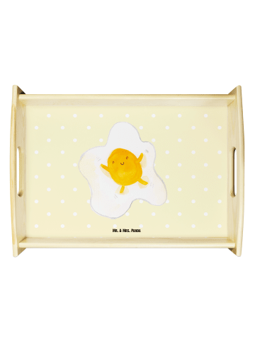 Mr. & Mrs. Panda Serviertablett Spiegelei Ei ohne Spruch in Gelb Pastell