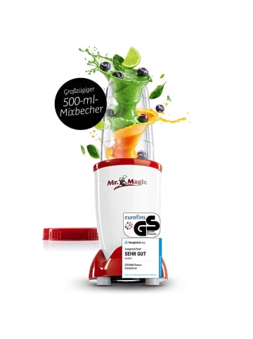 Gourmet Maxx Mixer Mr. Magic 4-tlg. 250W rot/weiß  Weiß
