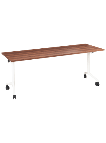 Beliani Zusammenklappbarer Schreibtisch CAVI in Braun/Weiß