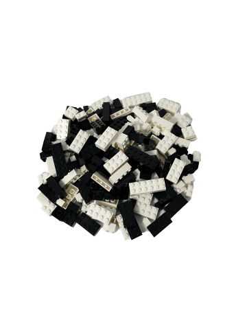 LEGO Hochsteine Weiß und Schwarz 200x Teile - ab 3 Jahren in multicolored