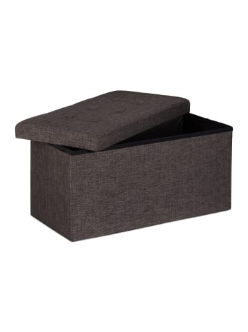 relaxdays Faltbare Sitzbank in Braun - (B)76 x (H)38 x (T)38 cm