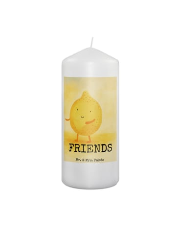 Mr. & Mrs. Panda Laternenkerze Beste Freunde Zitrone Design mit ... in Weiß